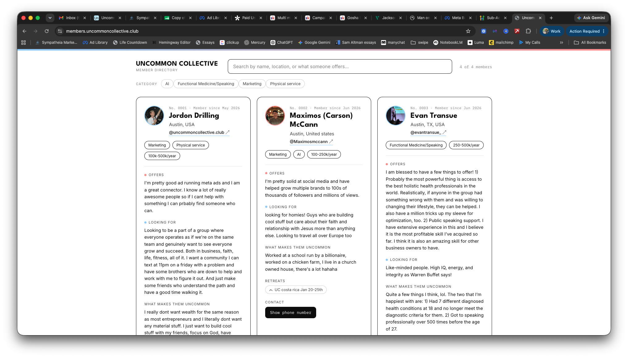Member directory